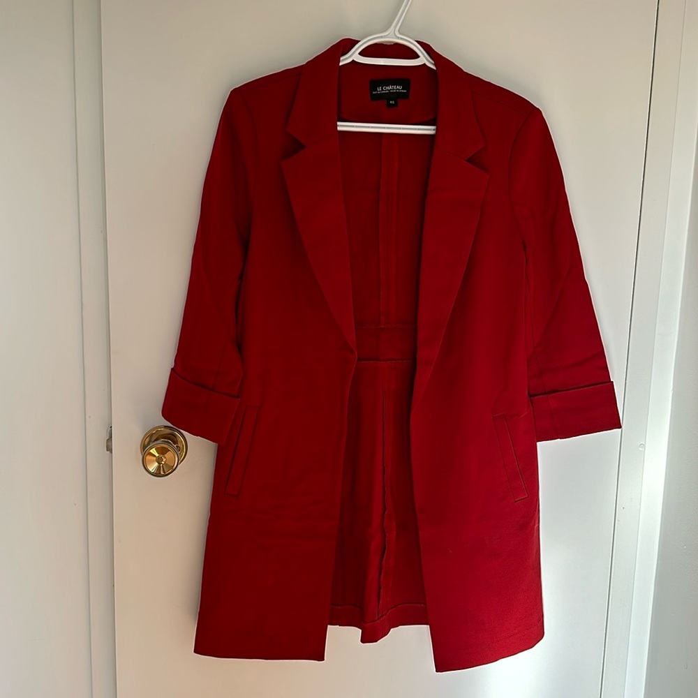 Long red blazer